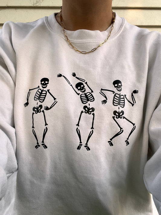 Dancing skeleton crewneck