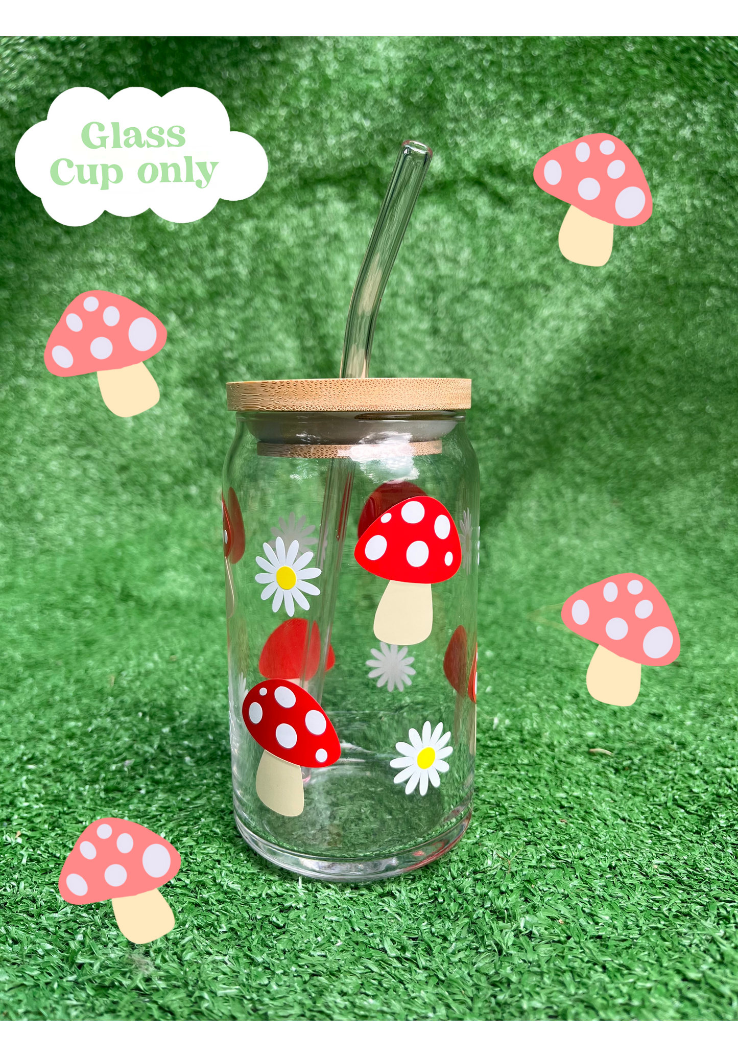 16oz Mushroom Glass Cup