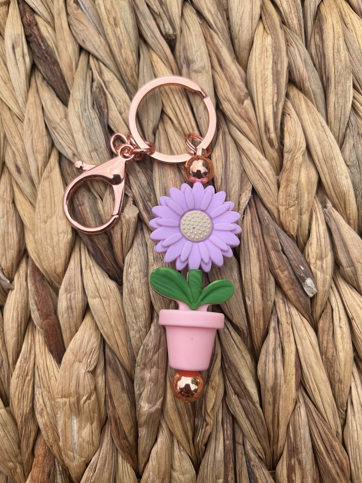 Dark Pink Pot Bloom keychain