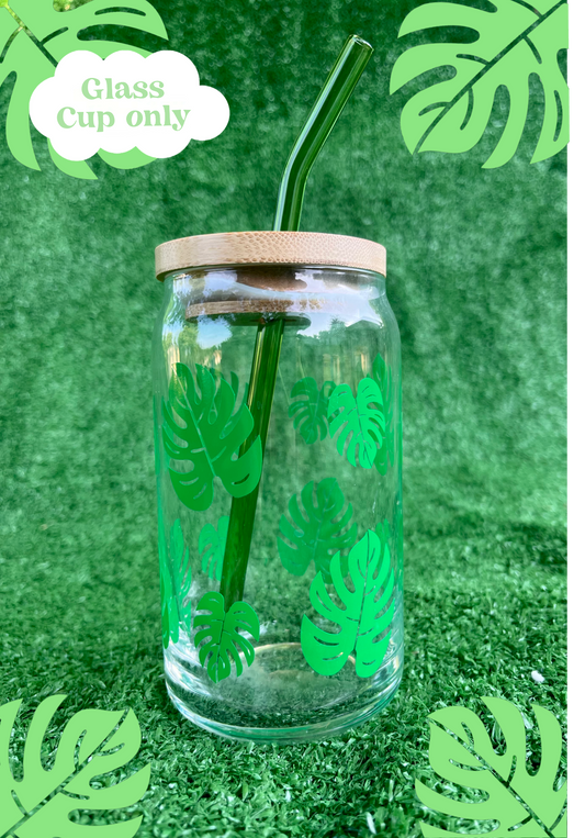 16oz Monstera Glass Cup