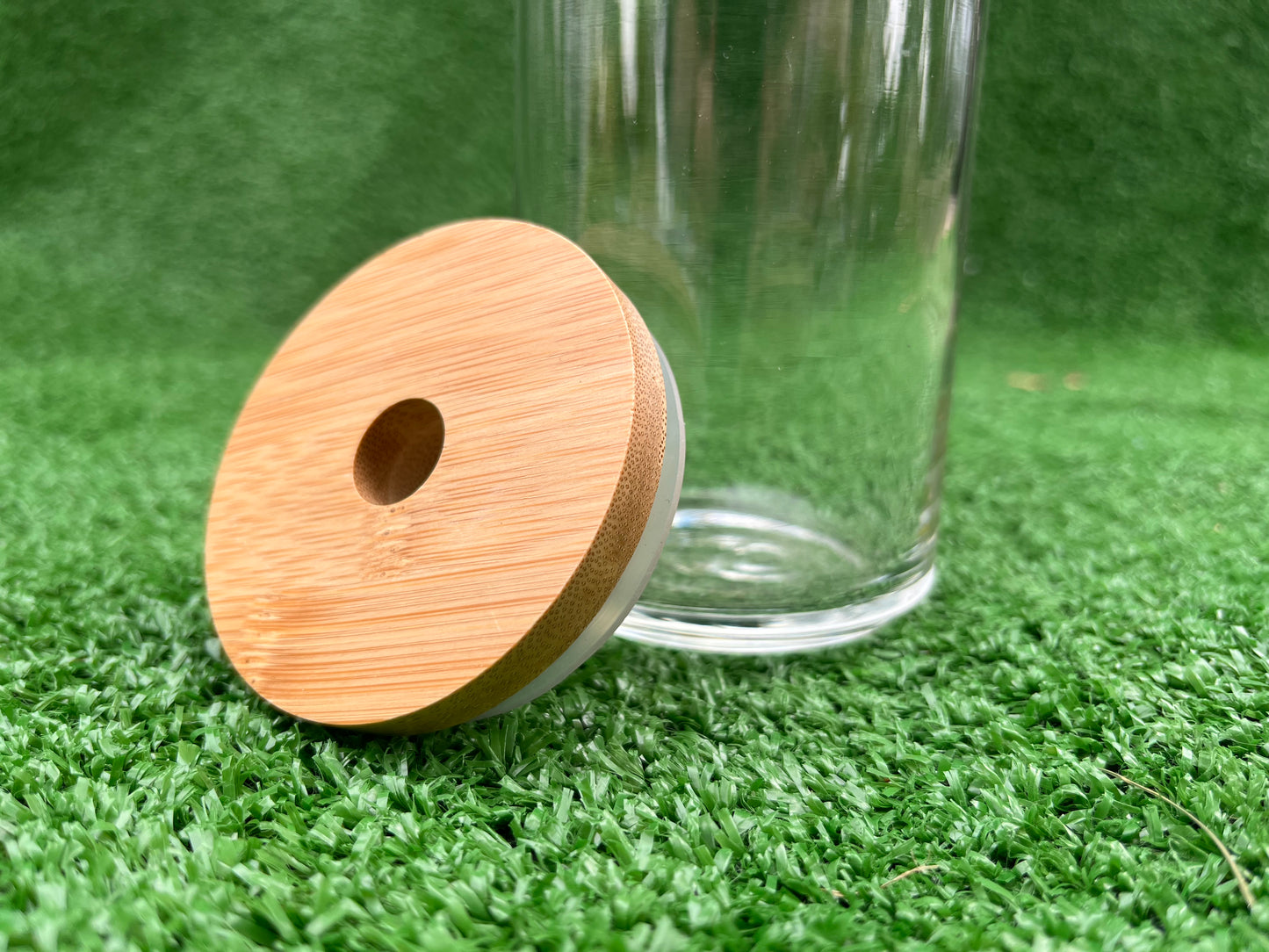 Glass Can Bamboo Lid