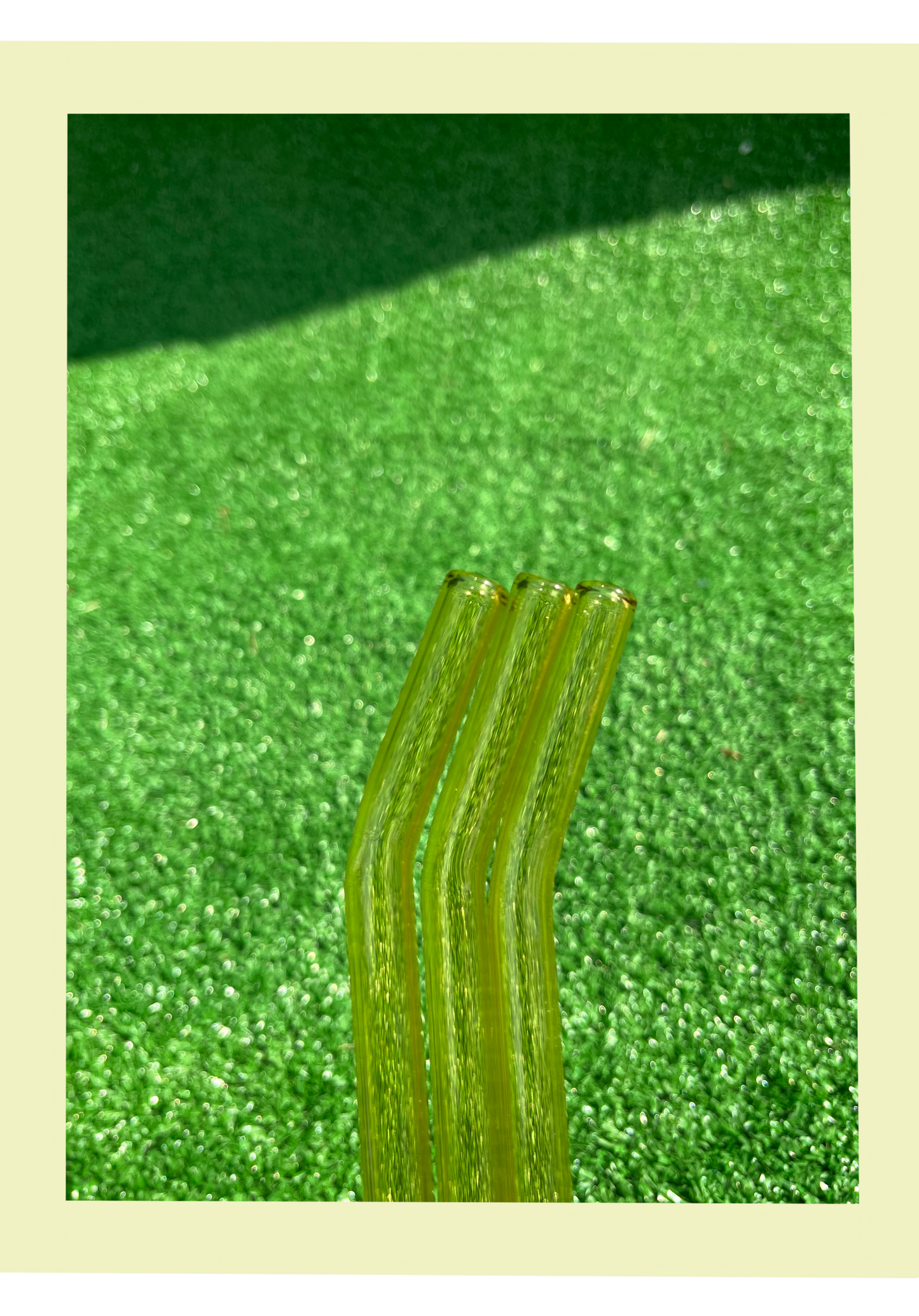 9” Reusable Yellow Bent Glass Straw