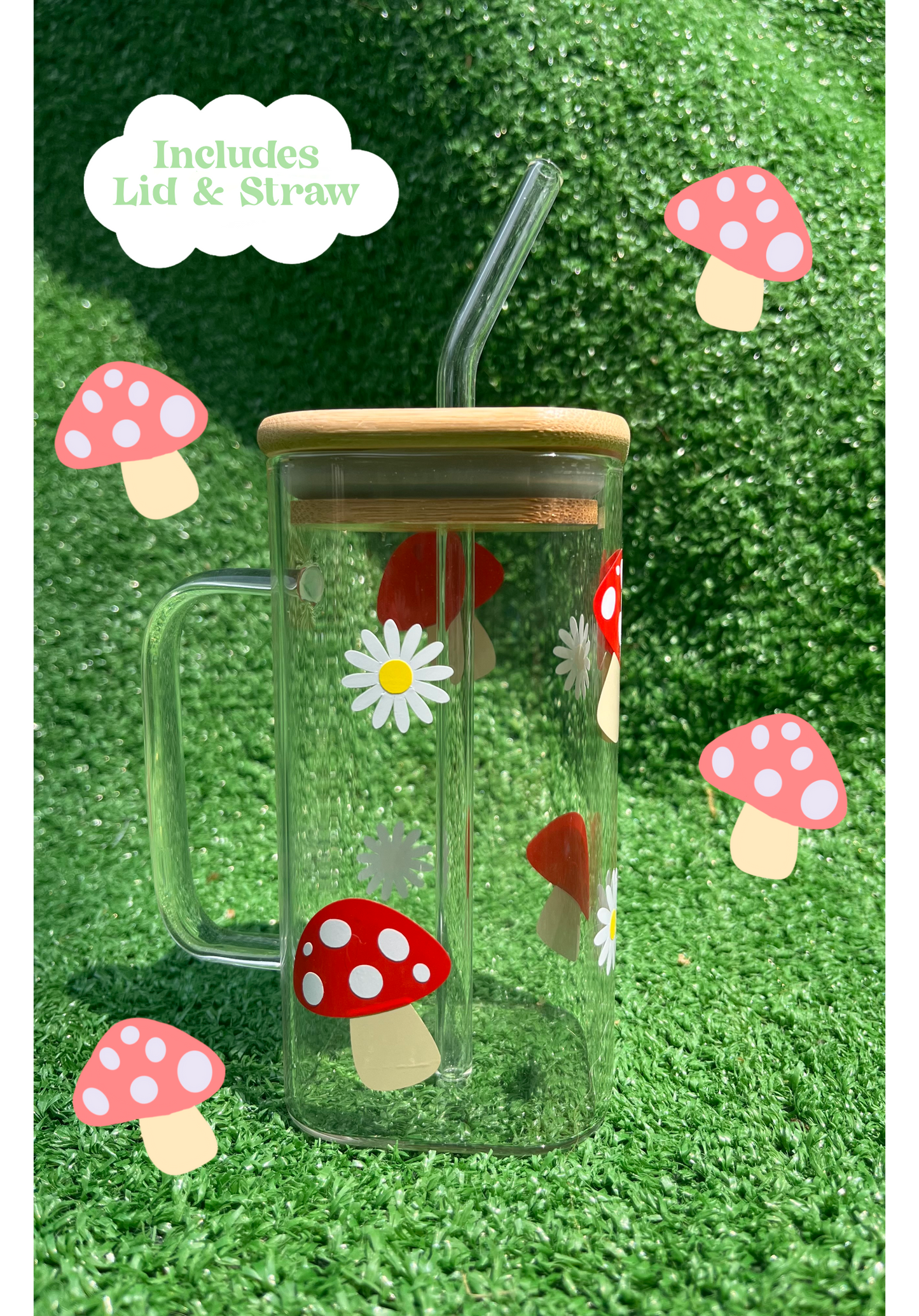 17oz Mushroom Glass Mug