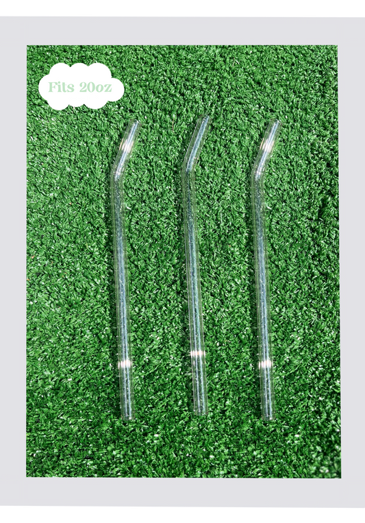 9'' Reusable Clear Bent Glass Straw