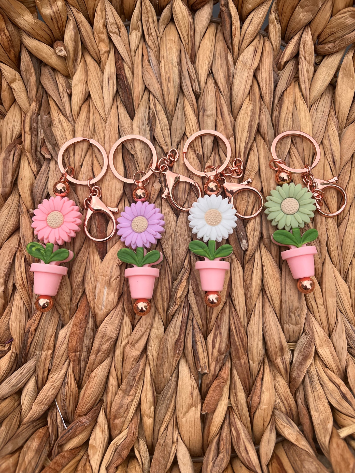 Dark Pink Pot Bloom keychain