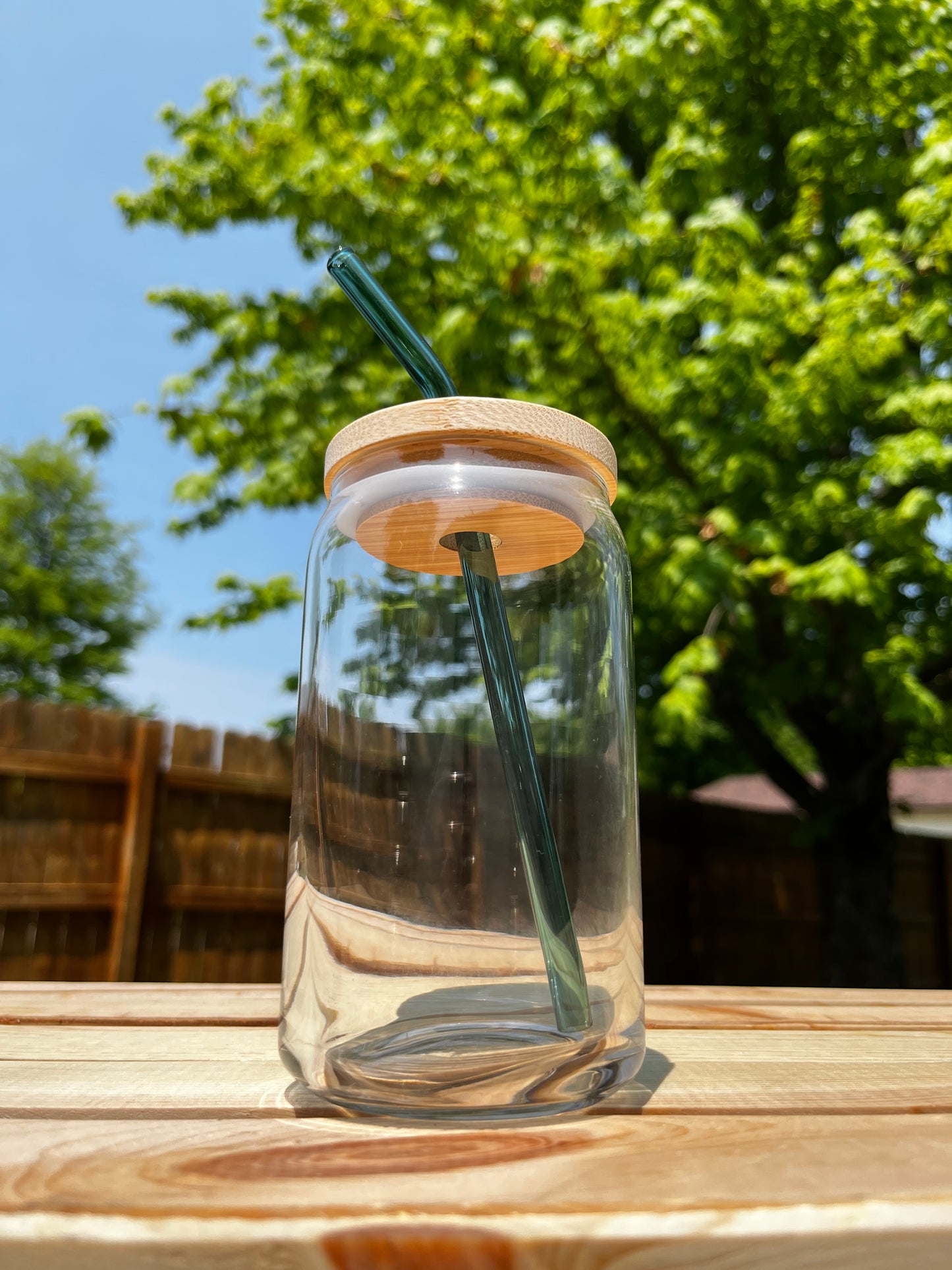 Teal Bent Reusable Glass Straw