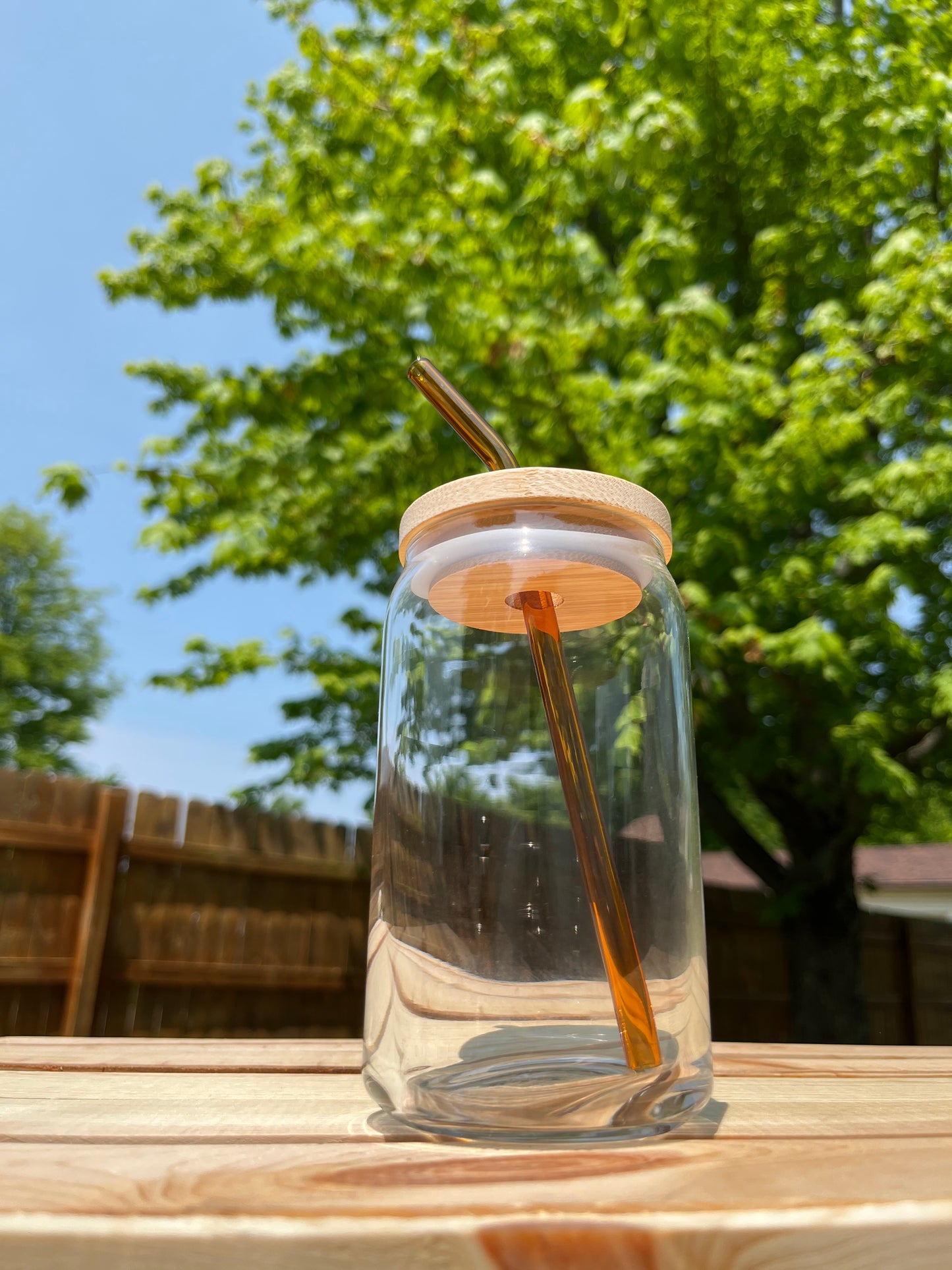Orange Bent Reusable Glass Straw